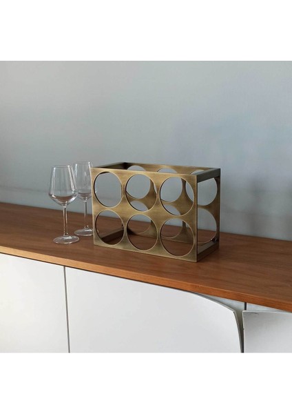 Metal Şarap Tutucu, Dekoratif Raf ve Stand, Şişe Düzenleyici, Şık Tasarım