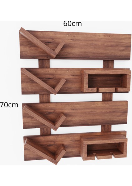 Ceviz Renkli Ahşap Duvar Şişelik ve Kadeh Rafı, Mini Bar Organizer modelleri