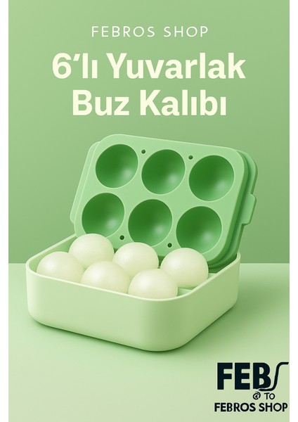 6’lı Yeşil Silikon Yuvarlak Buz Kalıbı – Kahve, Içecek, Kokteyller Için Yuvarlak Buz Kalıbı