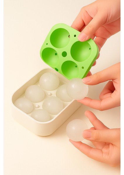 6’lı Yeşil Silikon Yuvarlak Buz Kalıbı – Kahve, Içecek, Kokteyller Için Yuvarlak Buz Kalıbı fiyatları
