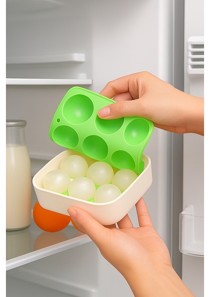 6’lı Yeşil Silikon Yuvarlak Buz Kalıbı – Kahve, Içecek, Kokteyller Için Yuvarlak Buz Kalıbı indirimleri