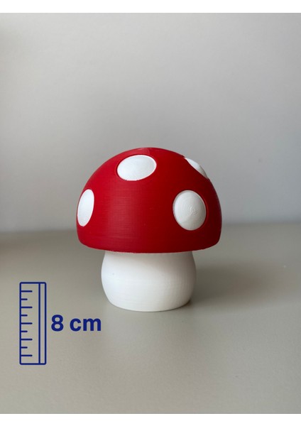 Küçük Kırmızı Mantar Şekilli Masa Lambası, Pilli Tealight ile 8 cm