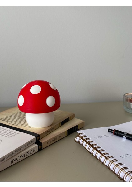 Küçük Kırmızı Mantar Şekilli Masa Lambası, Pilli Tealight ile 8 cm fiyatları