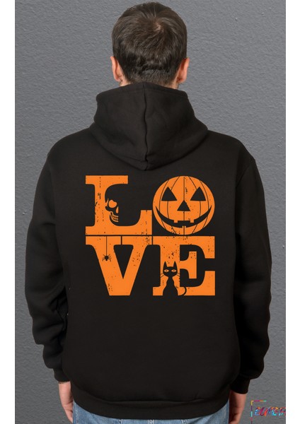Halloween Love Cadılar Bayramı Sweetshirt Unisex Kapüşonlu Hoodie
