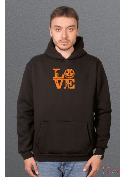 Halloween Love Cadılar Bayramı Sweetshirt Unisex Kapüşonlu Hoodie fiyatları