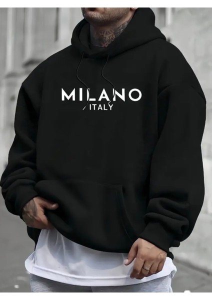 Punıx Büyük Beden Yüksek Kalite Milano Baskılı Kışlık Tarz Erkek Sweatshırt
