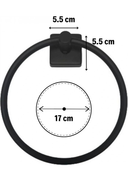 Kendiliğinden Yapışkanlı Siyah Paslanmaz Metal Yuvarlak Havluluk indirimleri