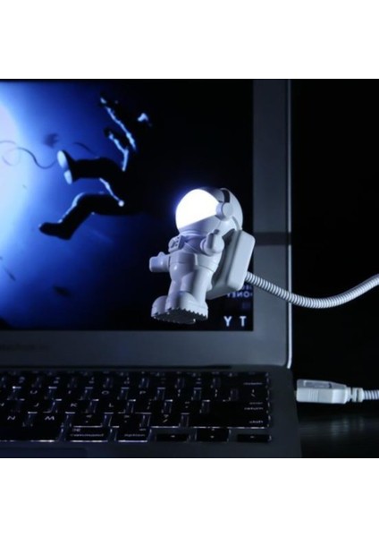 Sevimli Uzay Temalı USB Gece Lambası Beyaz Işık