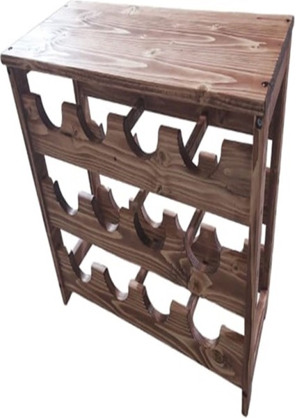 Masif Ceviz Ağaç 3 Katlı Boyalı Şaraplık, Şık ve Dayanıklı Tasarım indirimleri