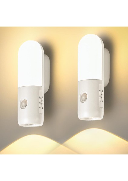 Kablosuz Hareket Sensörlü Beyaz LED Gece Lambası, Şarjlı, Koridor, Merdiven, Yatak Odası modelleri