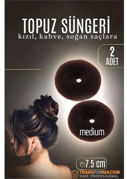 Modacar Kahve Mini Saç Topuz Süngeri 2 Adet 7.5 cm Çap 3 cm Kalınlık fiyatları