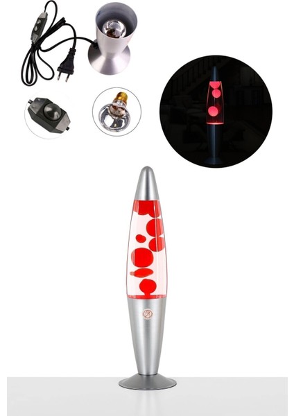 Kırmızı Renkli Dekoratif Lava Lamba, Büyük Boy 41 Cm, Şık ve Modern Tasarım fiyatları