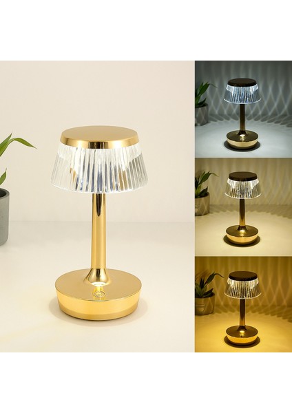 Dokunmatik Şarjlı Masa Lambası, 3 Renk Işık, Gold, Şık ve Fonksiyonel Tasarım modelleri