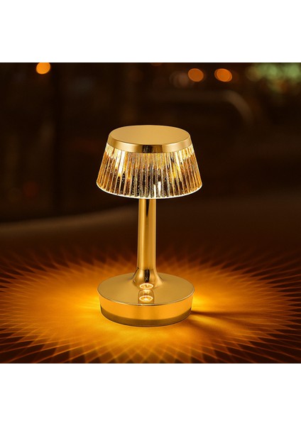 Dokunmatik Şarjlı Masa Lambası, 3 Renk Işık, Gold, Şık ve Fonksiyonel Tasarım fırsatları