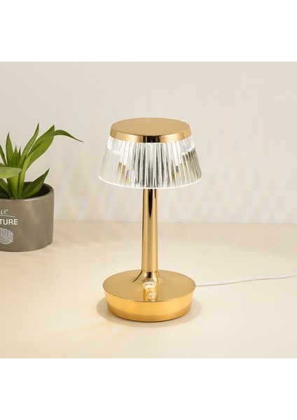 Dokunmatik Şarjlı Masa Lambası, 3 Renk Işık, Gold, Şık ve Fonksiyonel Tasarım indirimleri