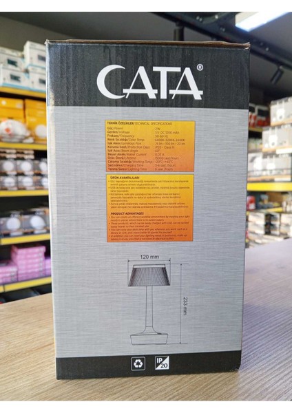 Dokunmatik Şarjlı Masa Lambası, 3 Renk Işık, Gold, Şık ve Fonksiyonel Tasarım