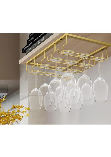 Altın Renkli Tavan Askılı Bardaklık, Şık ve Fonksiyonel Tasarım fiyatları