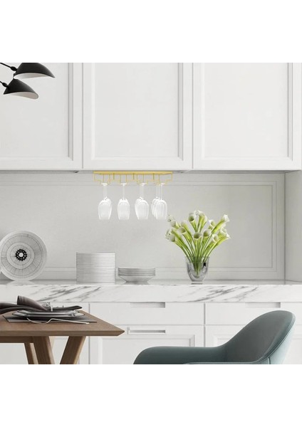 Altın Renkli Tavan Askılı Bardaklık, Şık ve Fonksiyonel Tasarım fırsatları