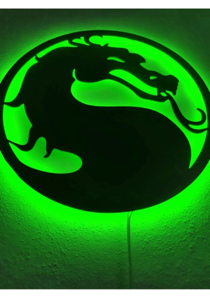 Yeşil Ejderha LED Işıklı Ahşap Tablo, Şık ve Modern Dekorasyon Için Ideal. fırsatları