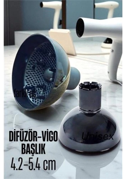 Modacar Fön Için Difüzör Başlık 4.2 cm ile 5.4 cm Uyumlu