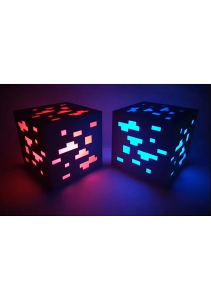 Kırmızı Minecraft Maden Lambası, Eğlenceli ve Dekoratif Işık Seçeneği
