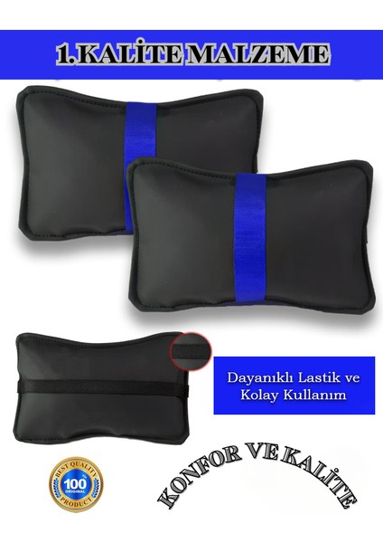 Land Rover Discovery 3 L319 2004-2009 Oto Koltuk Mavi Şerit Boyun Yastığı 2 Adet indirimleri
