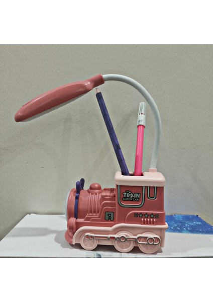 Sevimli Tren Pembe Masa Lambası ve Kalemlik, Şık ve Kullanışlı Tasarım modelleri