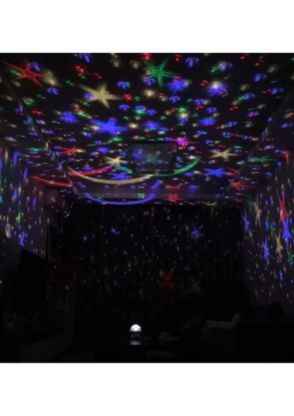 Renkli Yıldızlı Gökyüzü Projeksiyon Gece Lambası, Siyah, Rahatlatıcı Işık, Uyku Yardımcısı modelleri