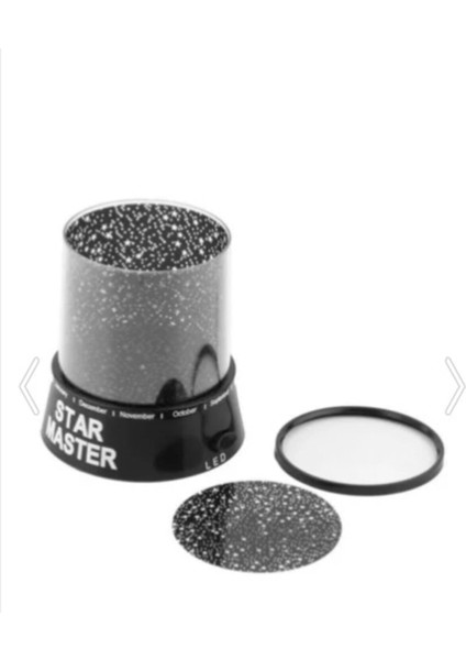 Renkli Yıldızlı Gökyüzü Projeksiyon Gece Lambası, Siyah, Rahatlatıcı Işık, Uyku Yardımcısı