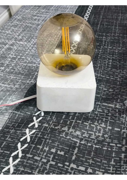 Mermer Desenli Taş Tozu Abajur, Lambader, Masa Lambası, 2 mt Kablo, Renkli Tasarım fiyatları