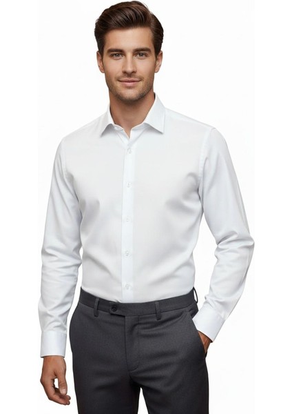 Erkek Silim Fit Uzun Kol Gömlek BGL-ST04867