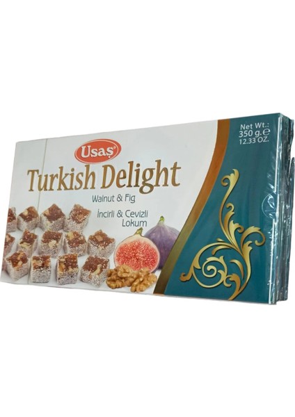 Türk Lokumu Turkish Delight Ceviz ve Incirli 350 gr