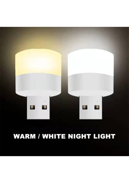 Mini USB LED Beyaz Işık, Gece Aydınlatma ve Kitap Okuma Işığı