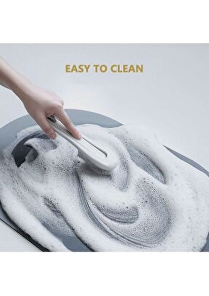 Büyük Boy Oval Uzun Banyo Paspası Kaymaz Tabanlı Su Emici 40 x 120 cm Gri modelleri