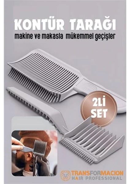 Modacar Kuaför Berber Kavisli Kontur Kesim Tarağı 2 Li Set fiyatları