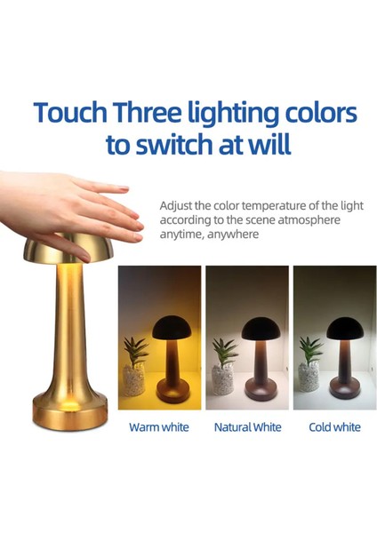 Şarjlı Dokunmatik Mantar Başlıklı Masa Lambası, Şık ve Lüks Işıklandırma modelleri
