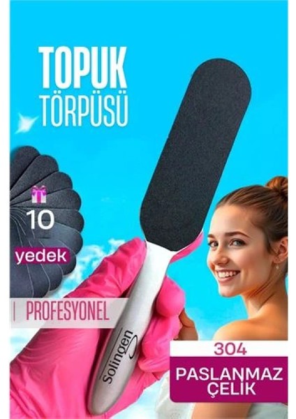 Modacar Çelik Topuk Törpüsü - 10 Yedekli Profesyonel Çelik Topuk Törpüsü Solingen Professional