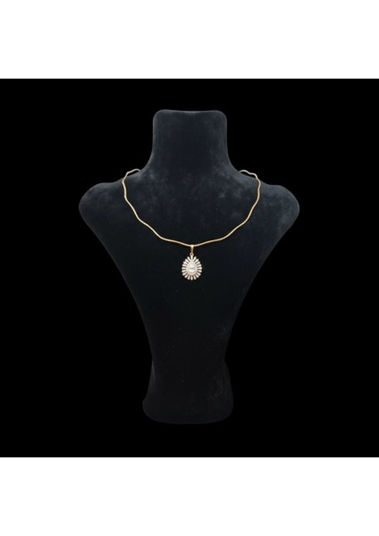 Vividcharm Dalgalı Zincir ve Taşlı Damla Kolye fiyatları