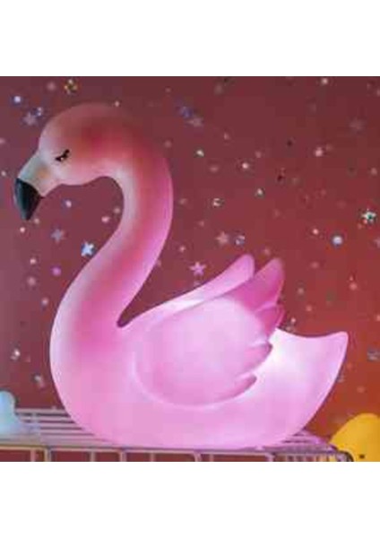 Çok Renkli LED Flamingo Masa Lambası, Dekoratif ve Şık Aydınlatma Parçası