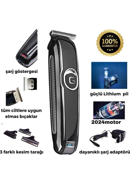 Şarjlı Vücut Tıraş Makinesi, Lazer Öncesi, Çoklu Bölge, 1 Yıl Garantili, Siyah