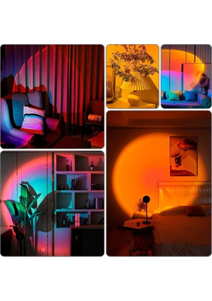 USB ile Kumandalı 16 Renkli Gün Batımı Romantik Dekoratif Projektör Lambası fırsatları
