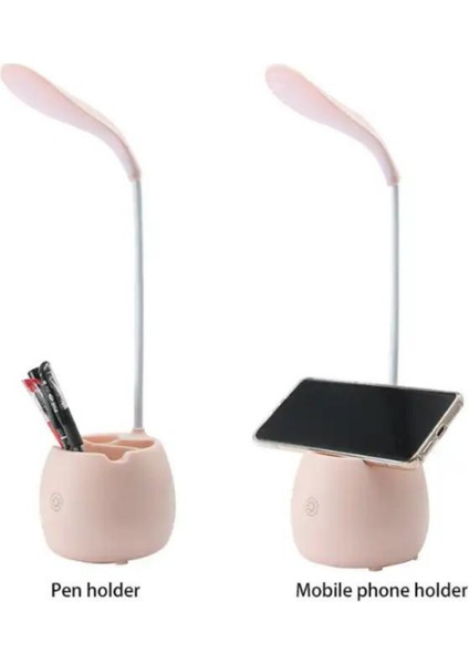 Beyaz LED Slim Şarjlı Masa Lambası, Kalemlik ve Telefon Tutacaklı, Esnek Okuma Işığı fırsatları