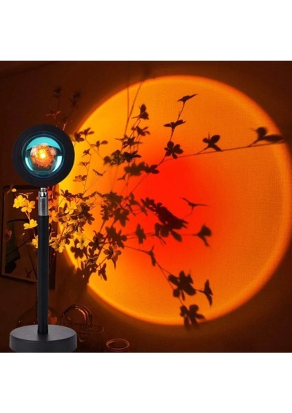 Kızıl Gün Batımı Temalı Dekoratif Masa Lambası, Sıcak Atmosfer Yaratır