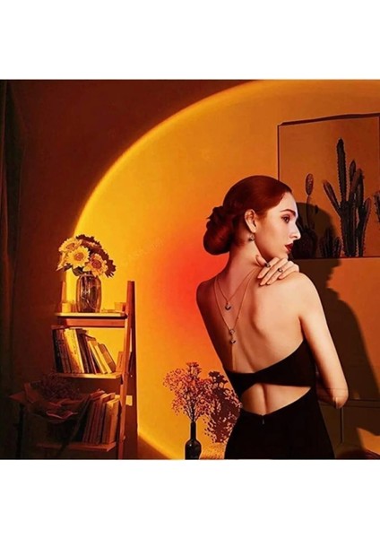 Kızıl Gün Batımı Temalı Dekoratif Masa Lambası, Sıcak Atmosfer Yaratır modelleri