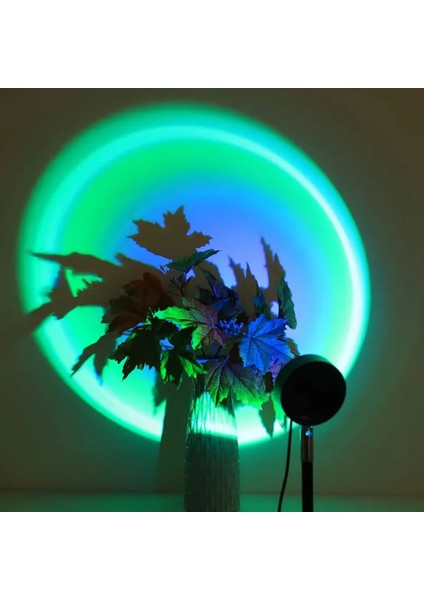 USB ile Kumandalı 16 Renkli Gün Batımı Romantik Dekoratif Projektör Lambası