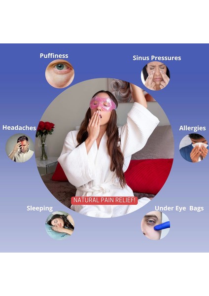 Pembe Jel Boncuklu Göz Maskesi, Soğuk & Sıcak Kullanım Rahatlatıcı Terapi Maskesi ( Lisinya ) fırsatları
