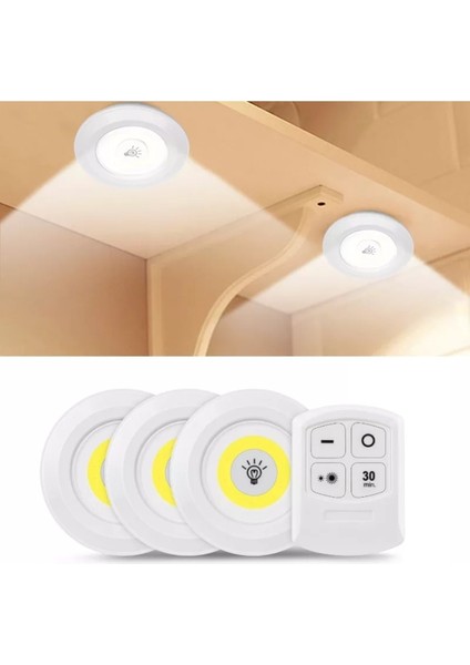 Uzaktan Kumandalı ve Ayarlanabilir Işık Seviyeli 4’lü LED Lamba Seti