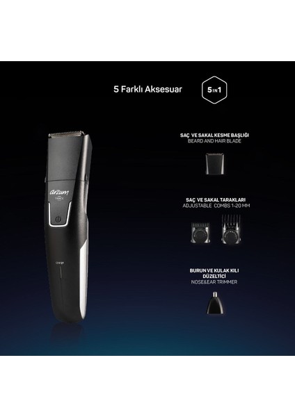 5'li Erkek Bakım Seti, 40 Ayar, Siyah, Çok Fonksiyonlu, Kullanışlı, Dayanıklı indirimleri