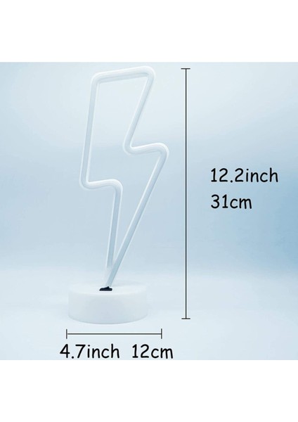 Pembe Yıldırım Şimşek Şeklinde USB ve Pilli Neon Masa Lambası indirimleri