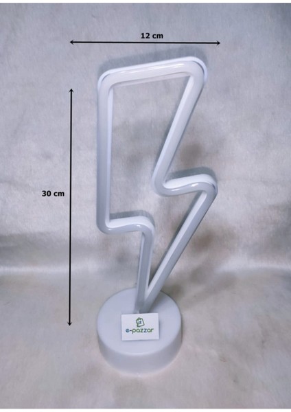 Pembe Yıldırım Şimşek Şeklinde USB ve Pilli Neon Masa Lambası